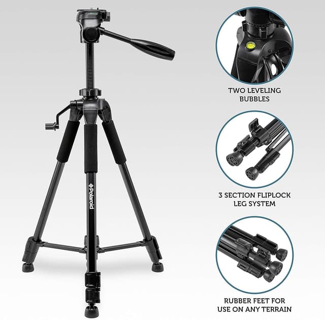 Polaroid 57-Inch Photo/Video Tripod with Deluxe Carrying Case